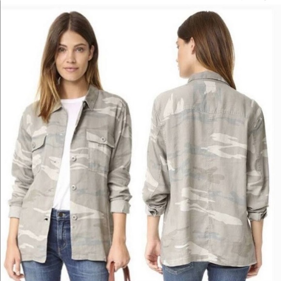 RAILS green camo Everett linen button up top M - Picture 2 of 13